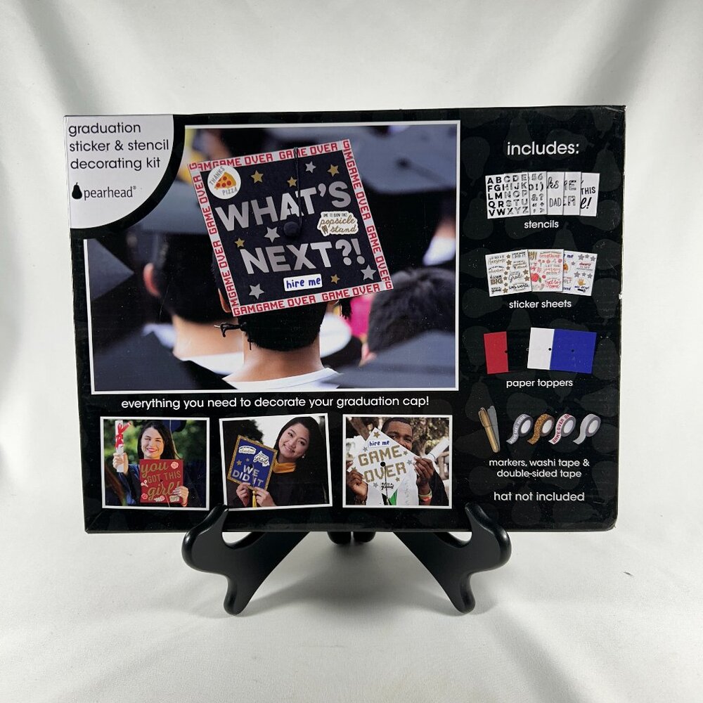 GRADUATION STICKER AND STENCIL GRADUATION CAP DECORATING KIT NEW IN THE BOX